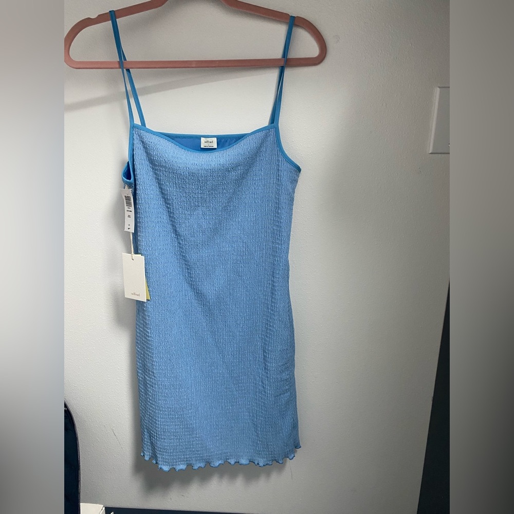 Aritzia Wilfred light blue mini dress size Large